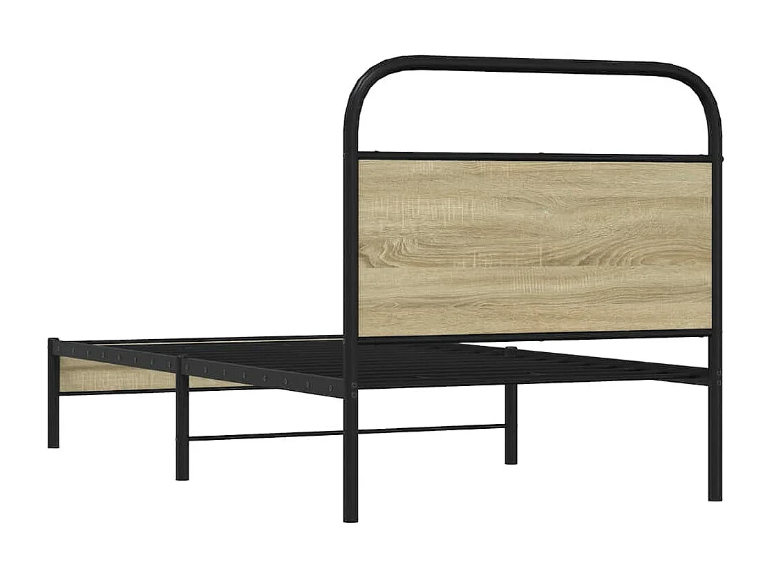 Cadre de lit sans matelas 75x190cm chêne sonoma bois ingénierie