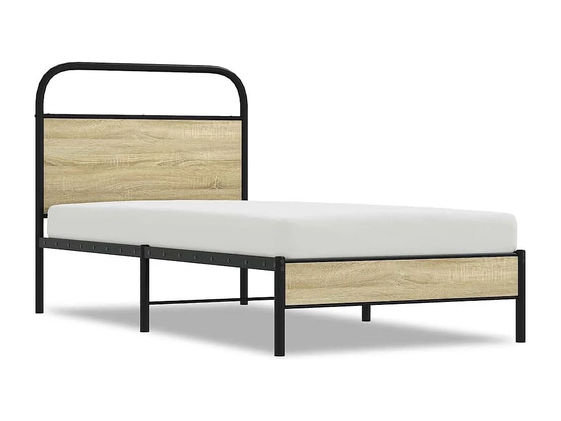 Cadre de lit sans matelas 75x190cm chêne sonoma bois ingénierie