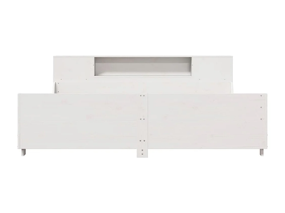 Cama sem colchão 180x200 cm madeira de pinho maciça branco