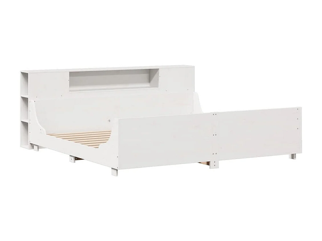 Cadre de lit sans matelas blanc 180x200 cm bois massif de pin