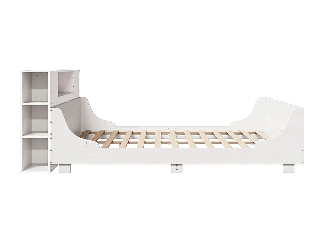 Cadre de lit sans matelas blanc 180x200 cm bois massif de pin