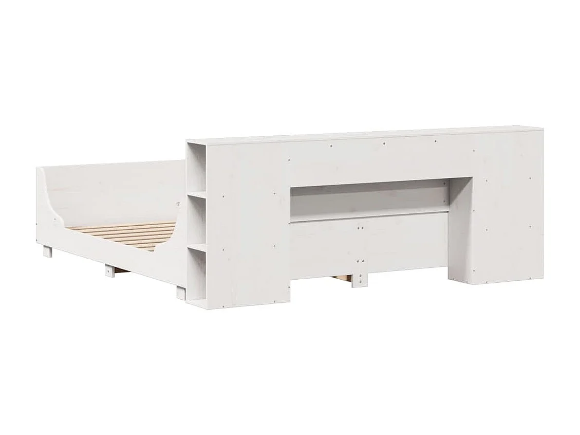 Cadre de lit sans matelas blanc 180x200 cm bois massif de pin