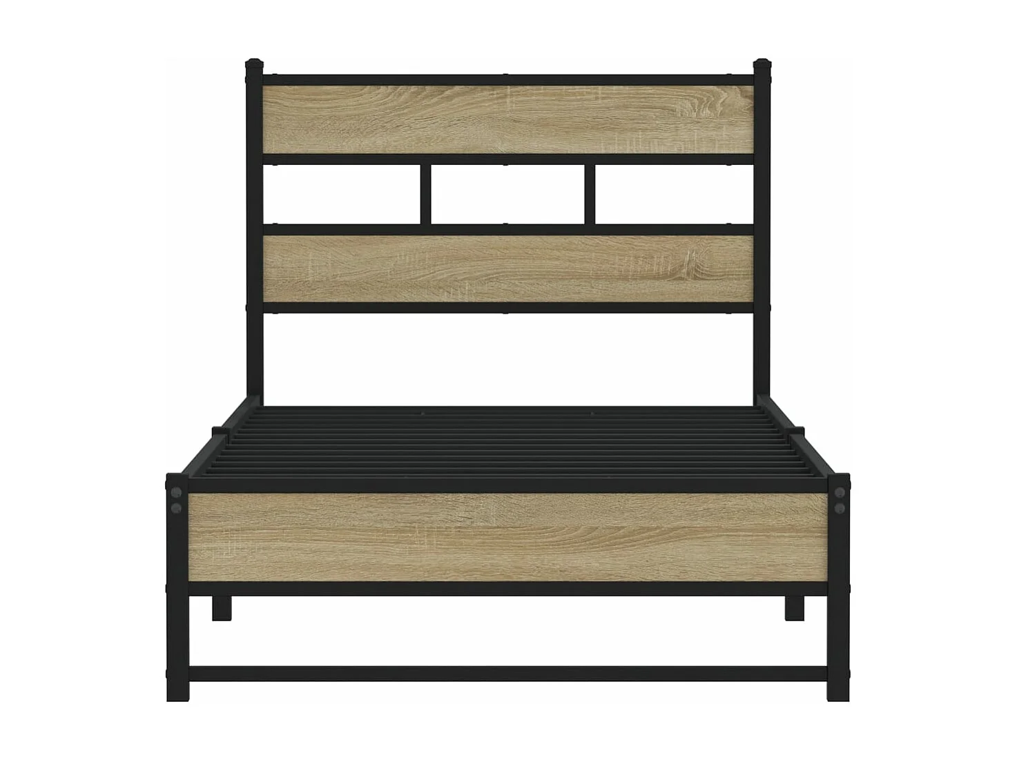 Estructura de cama sin colchón metal roble Sonoma 90x190 cm