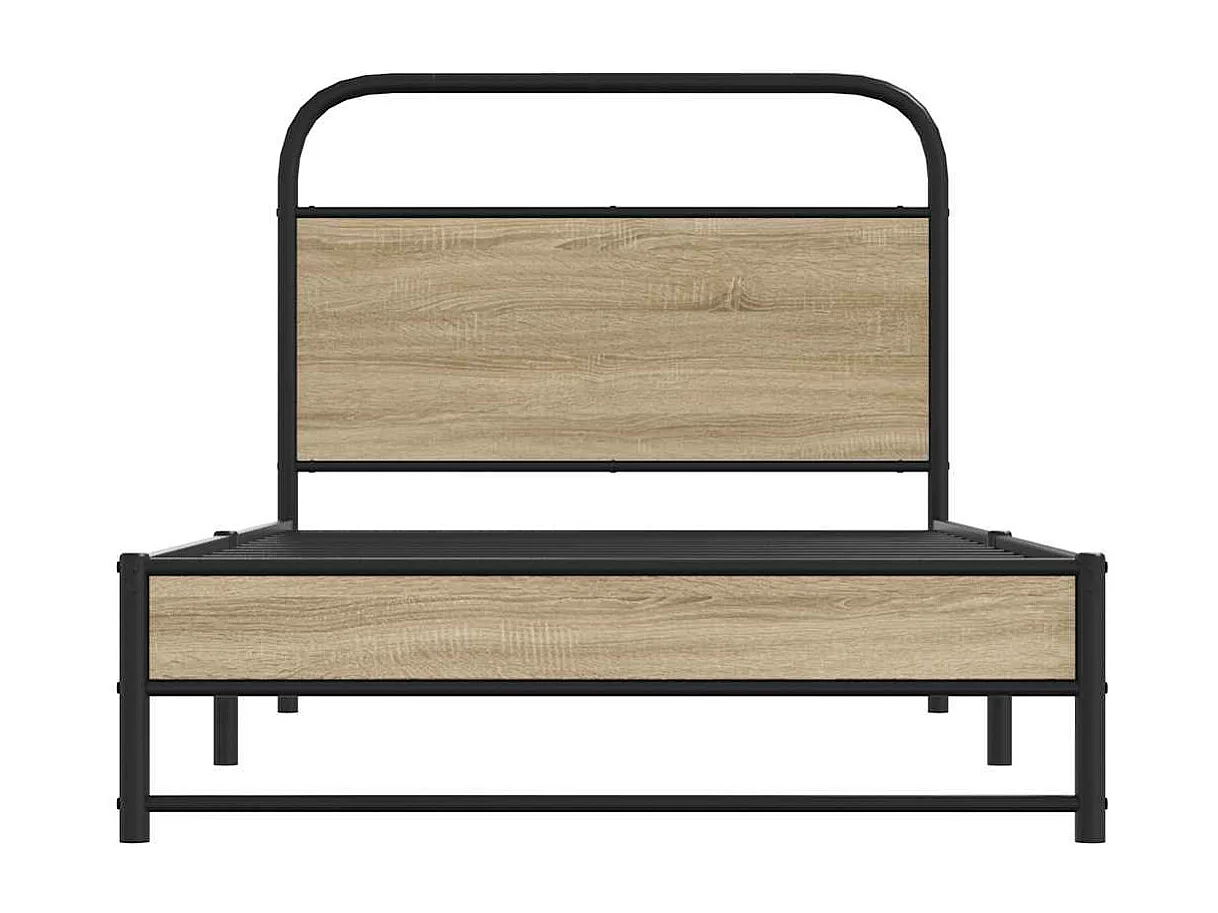 Cadre de lit sans matelas 100x200 cm chêne fumé bois ingénierie