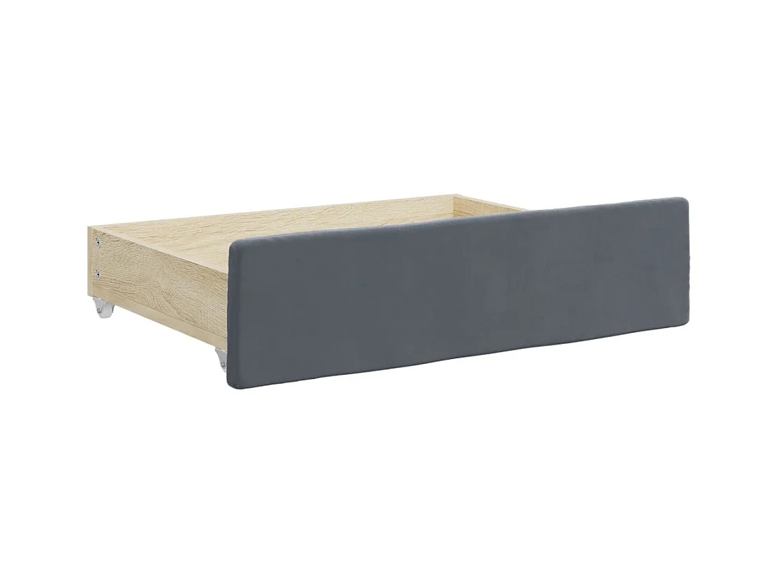 Sofá-cama com gavetão e gavetas 80x200 cm veludo cinzento-escuro