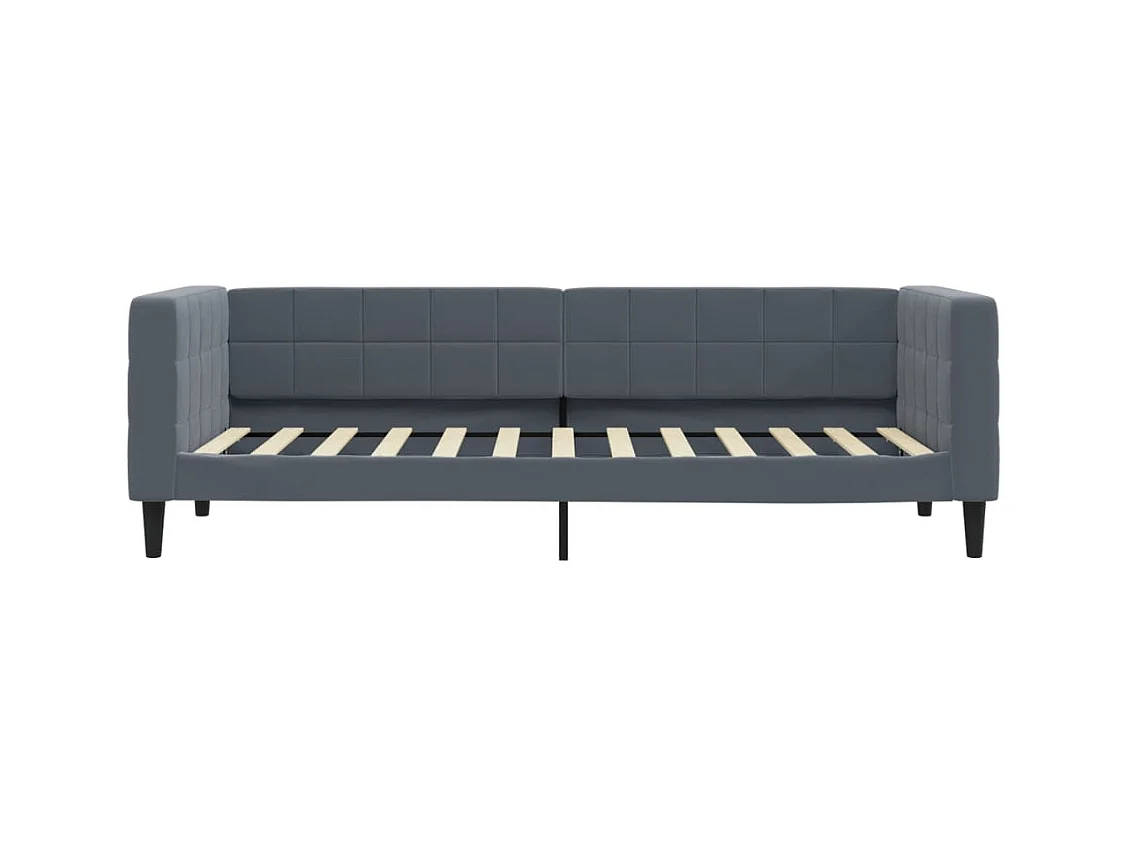 Sofá-cama com gavetão e gavetas 80x200 cm veludo cinzento-escuro