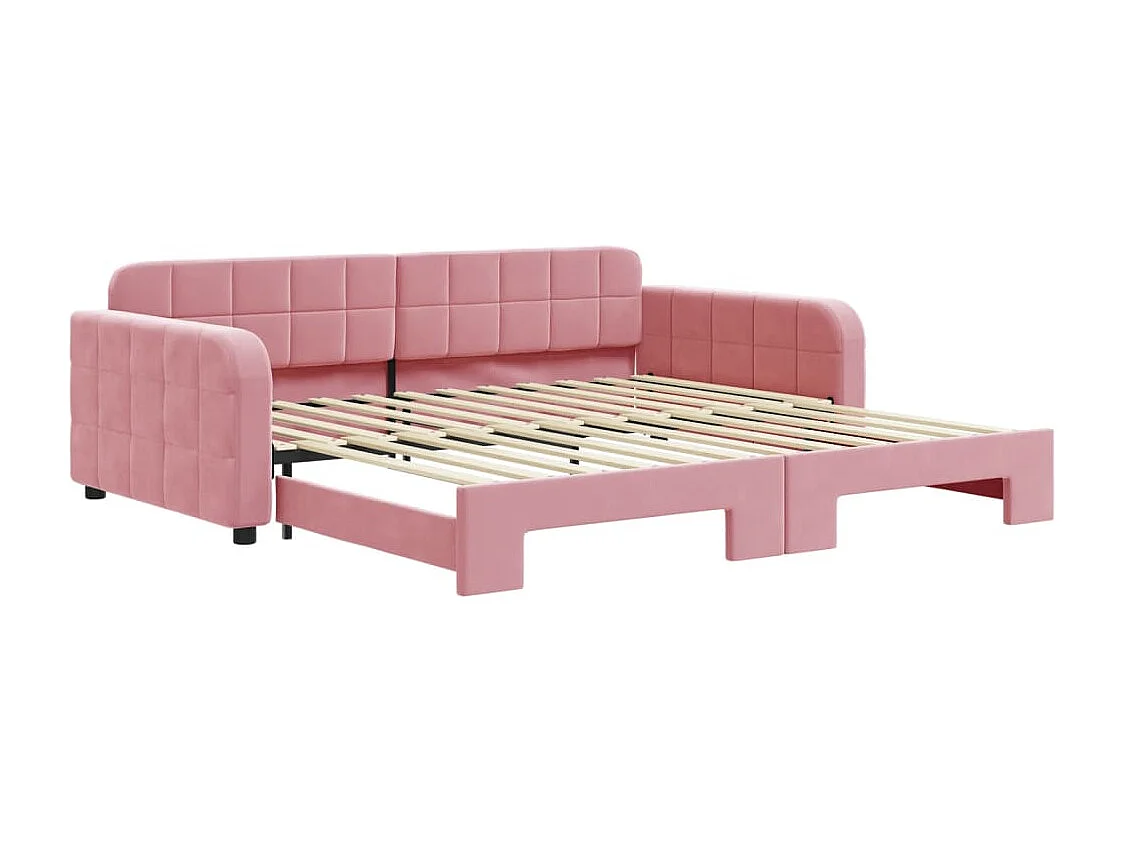 Sofá cama nido terciopelo rosa 100x200 cm