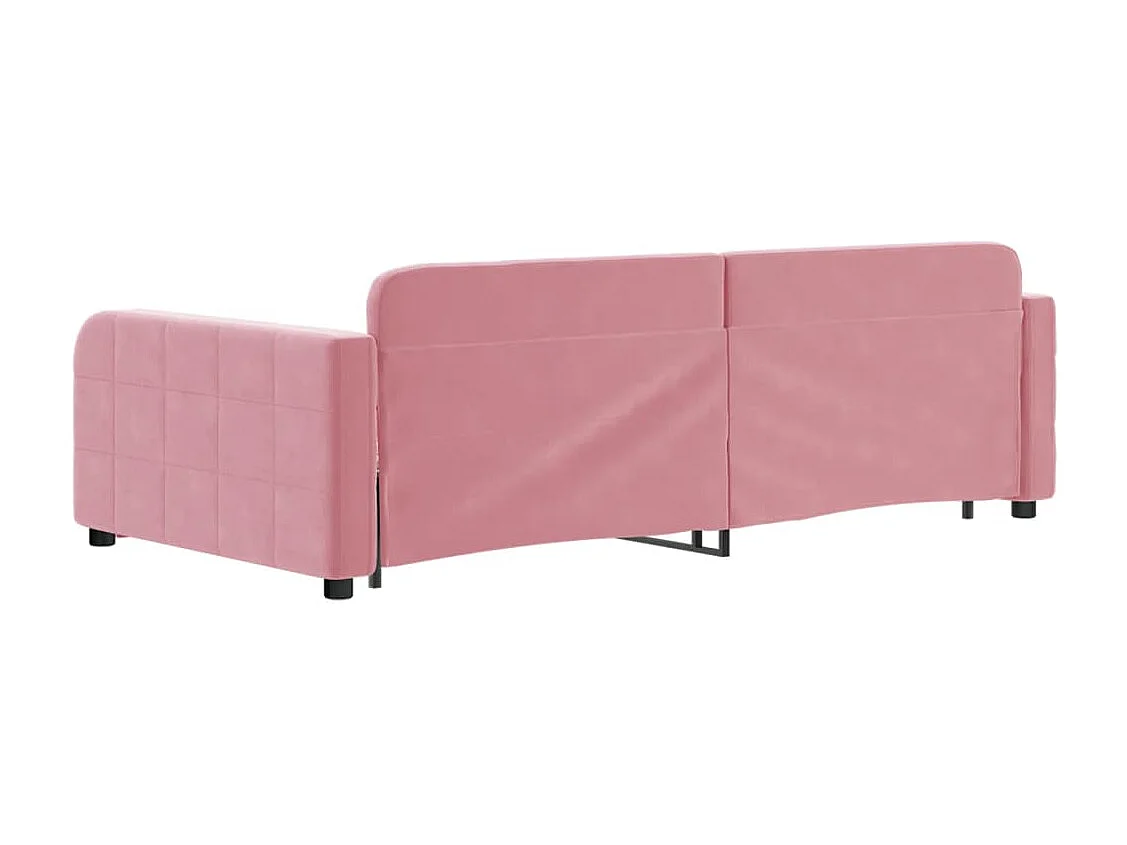 Sofá cama nido terciopelo rosa 100x200 cm