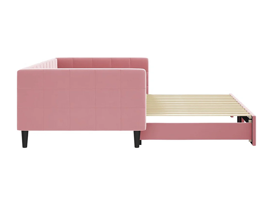 Sofá cama nido terciopelo rosa 100x200 cm