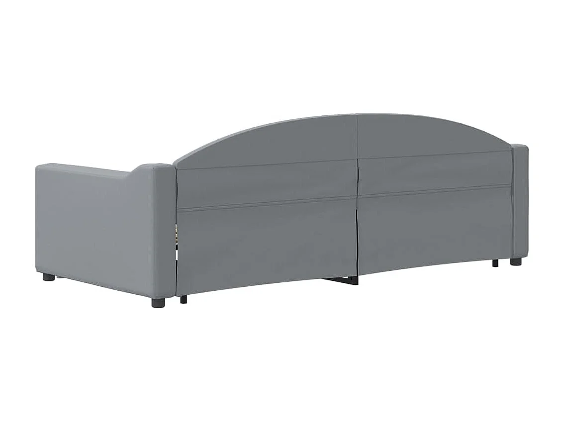 Lit de jour avec lit gigogne gris clair 90x190 cm tissu