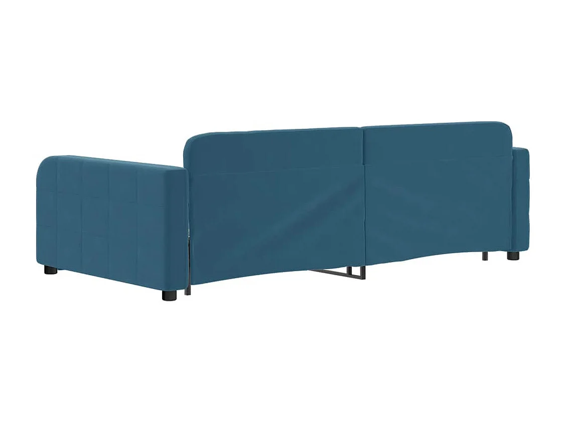 Lit de jour avec lit gigogne bleu 100x200 cm velours