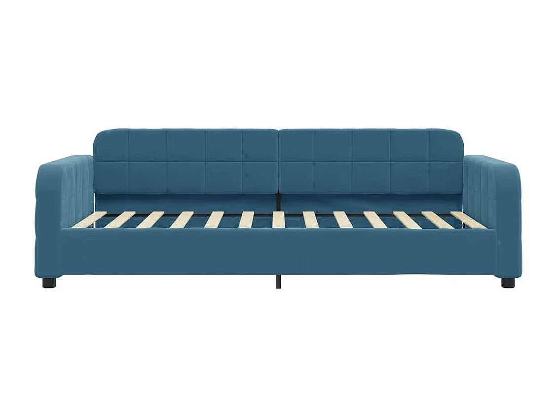 Lit de jour avec lit gigogne bleu 100x200 cm velours