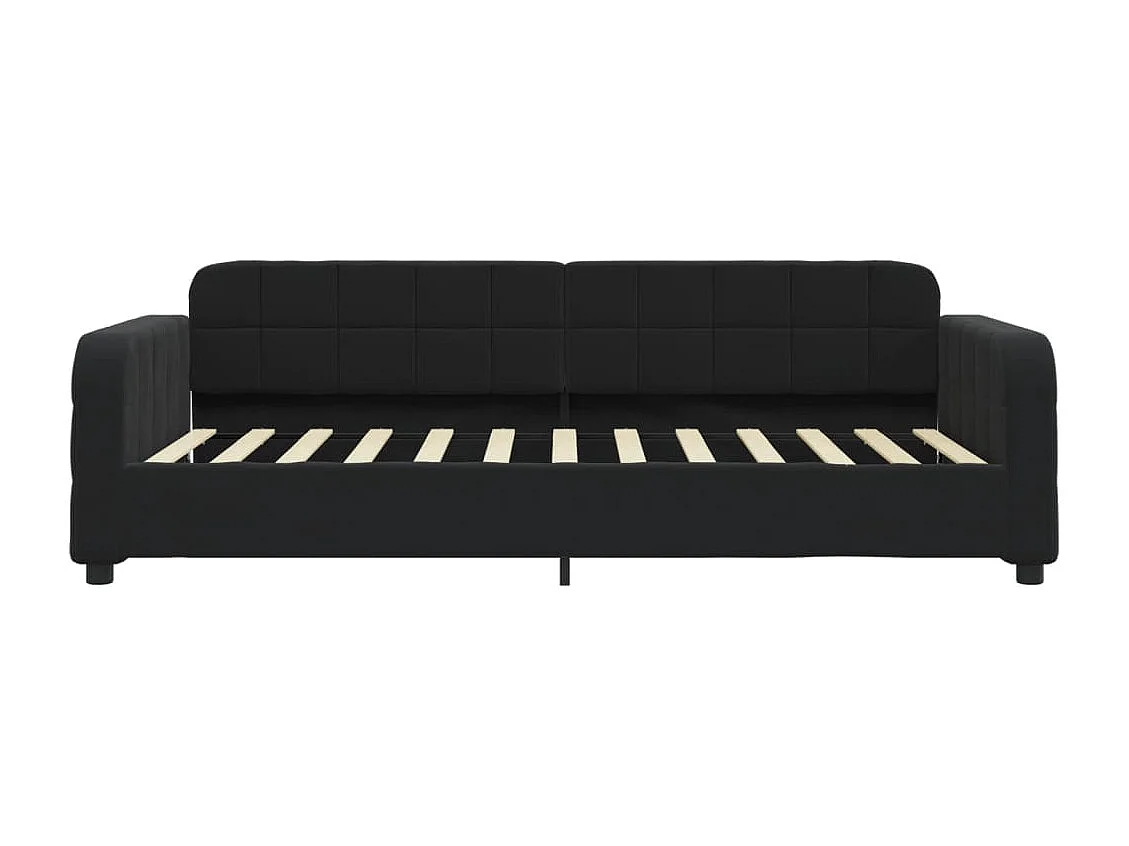 Lit de jour avec lit gigogne noir 100x200 cm velours