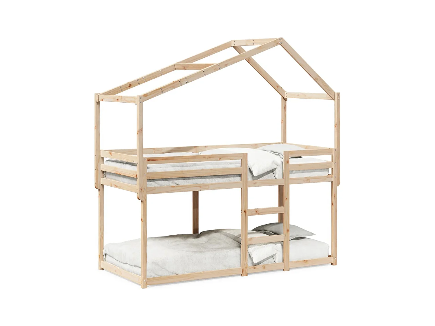Lit superposé avec toit 90x190 cm bois massif de pin