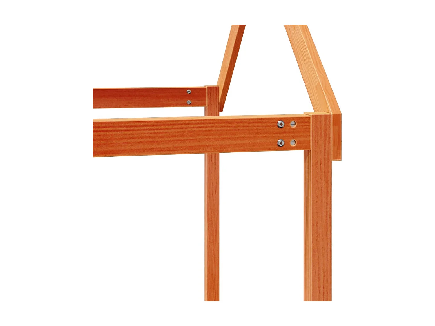 Cama litera con techo madera maciza pino marrón 90x200 cm