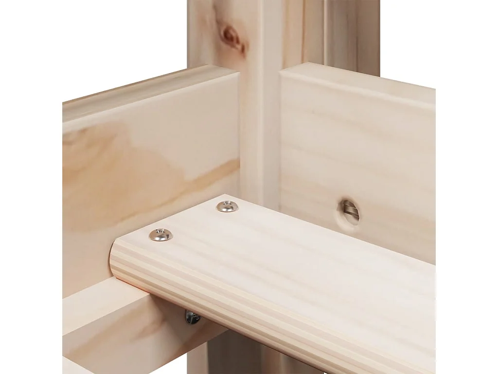 Halfhoogslaper met ladder en bedhuis grenenhout 90x200 cm