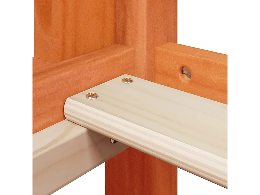 Stapelbed met dak massief grenenhout wasbruin 75x190 cm