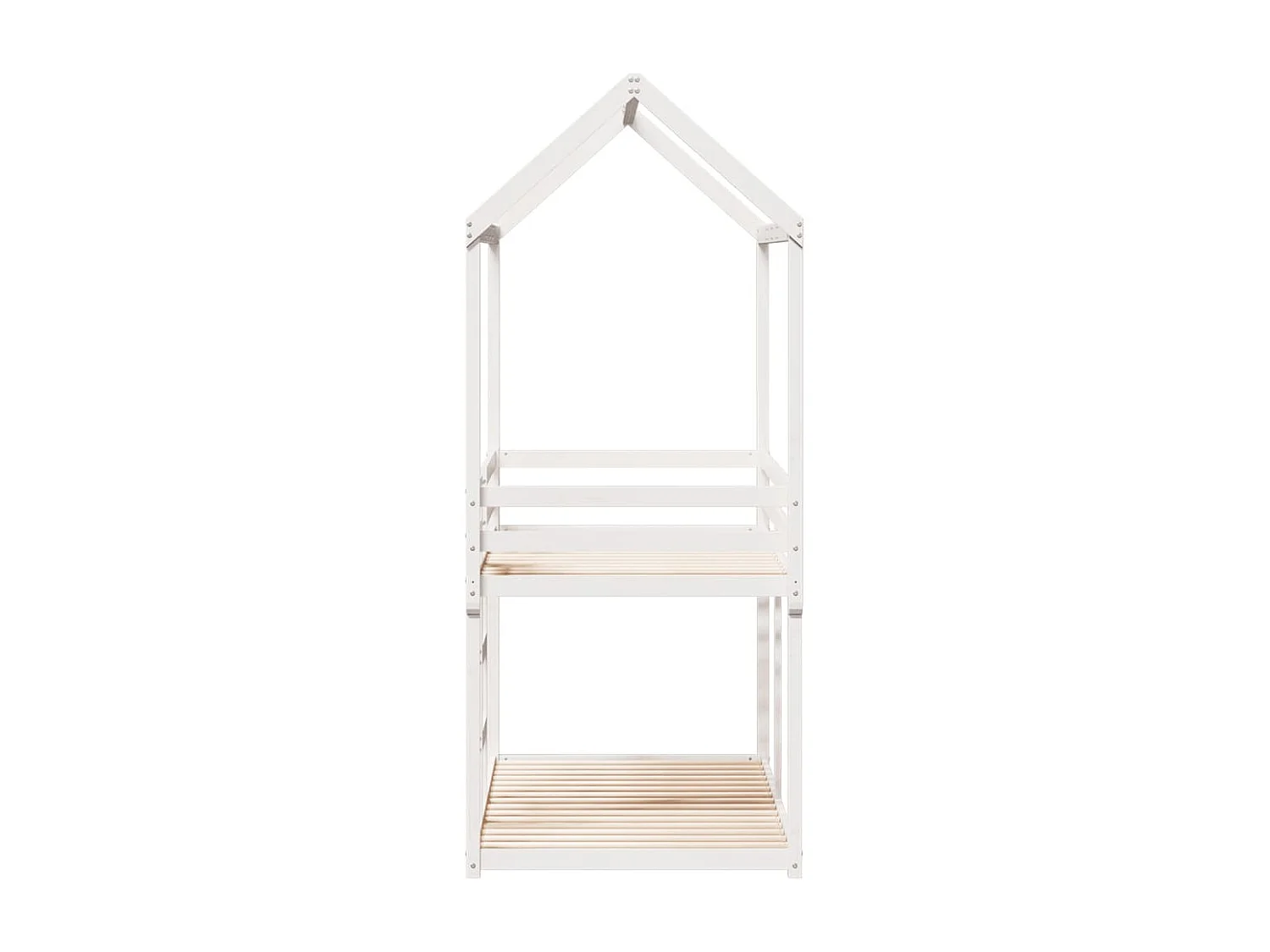 Lit superposé avec toit blanc 75x190 cm bois massif de pin