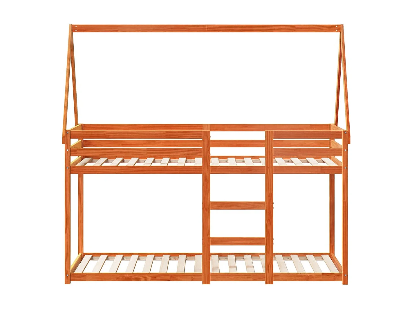 Lit superposé avec toit cire marron 90x190cm bois massif de pin