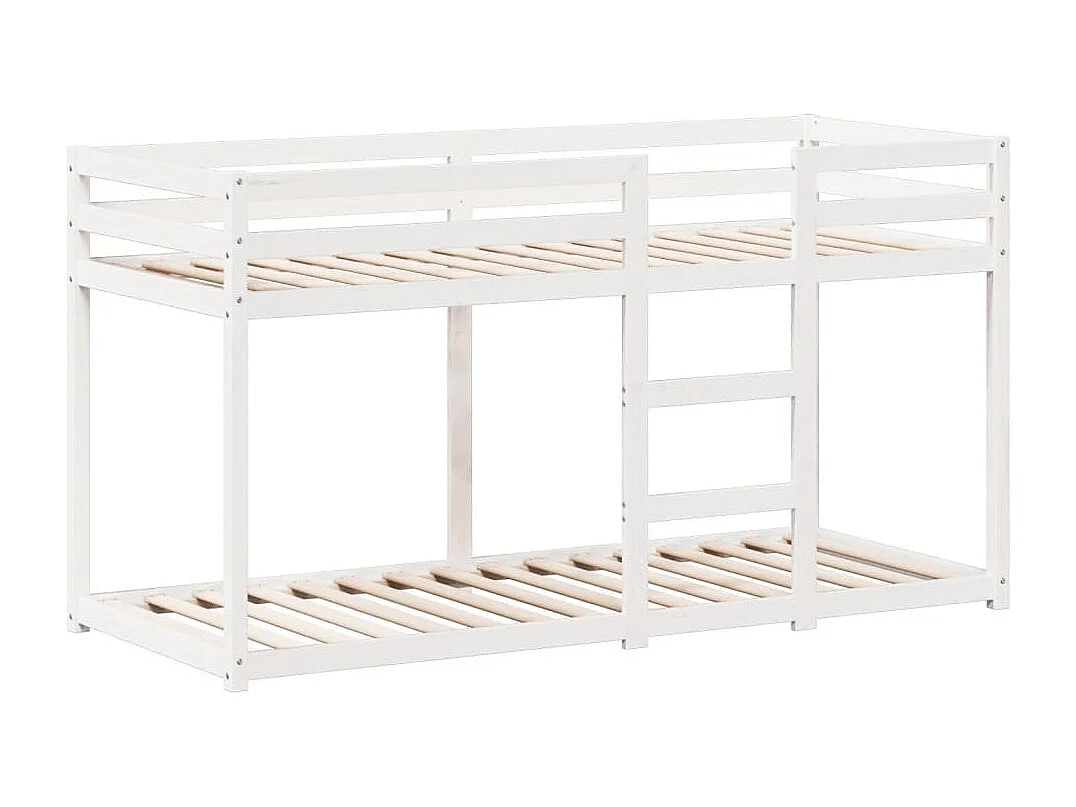 Stapelbed met bedhuis massief grenenhout wit 80x200 cm