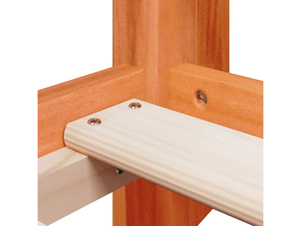 Lit superposé avec toit cire marron 75x190cm bois massif de pin