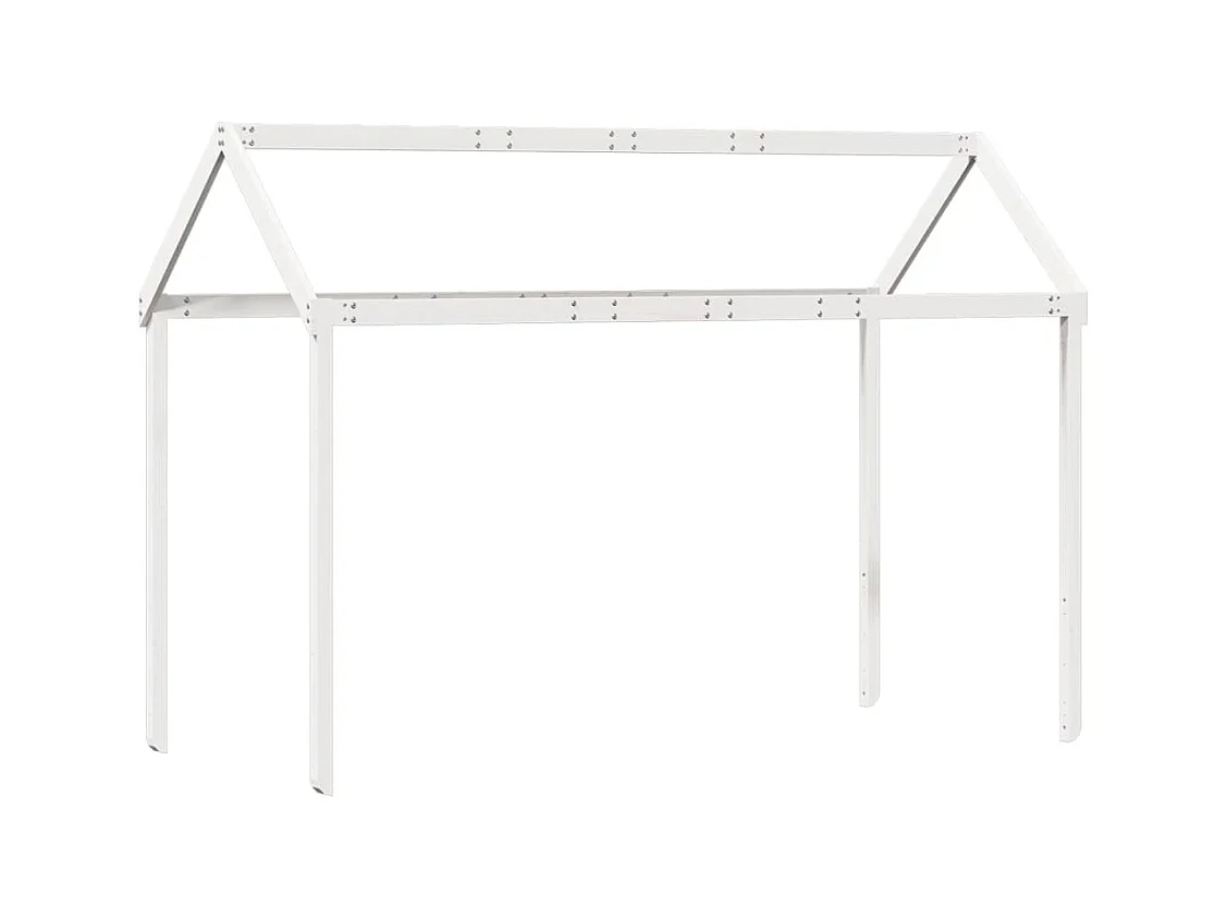 Lit superposé et échelle et toit blanc 80x200cm bois pin massif