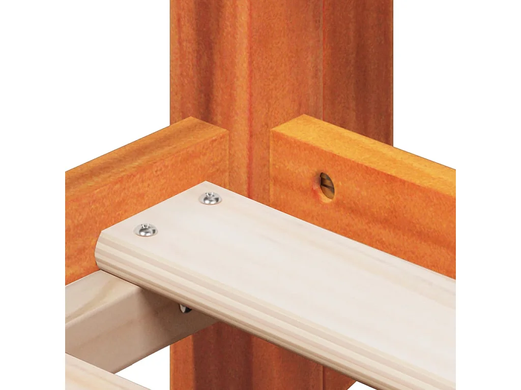 Lit superposé avec toit cire marron 80x200cm bois massif de pin