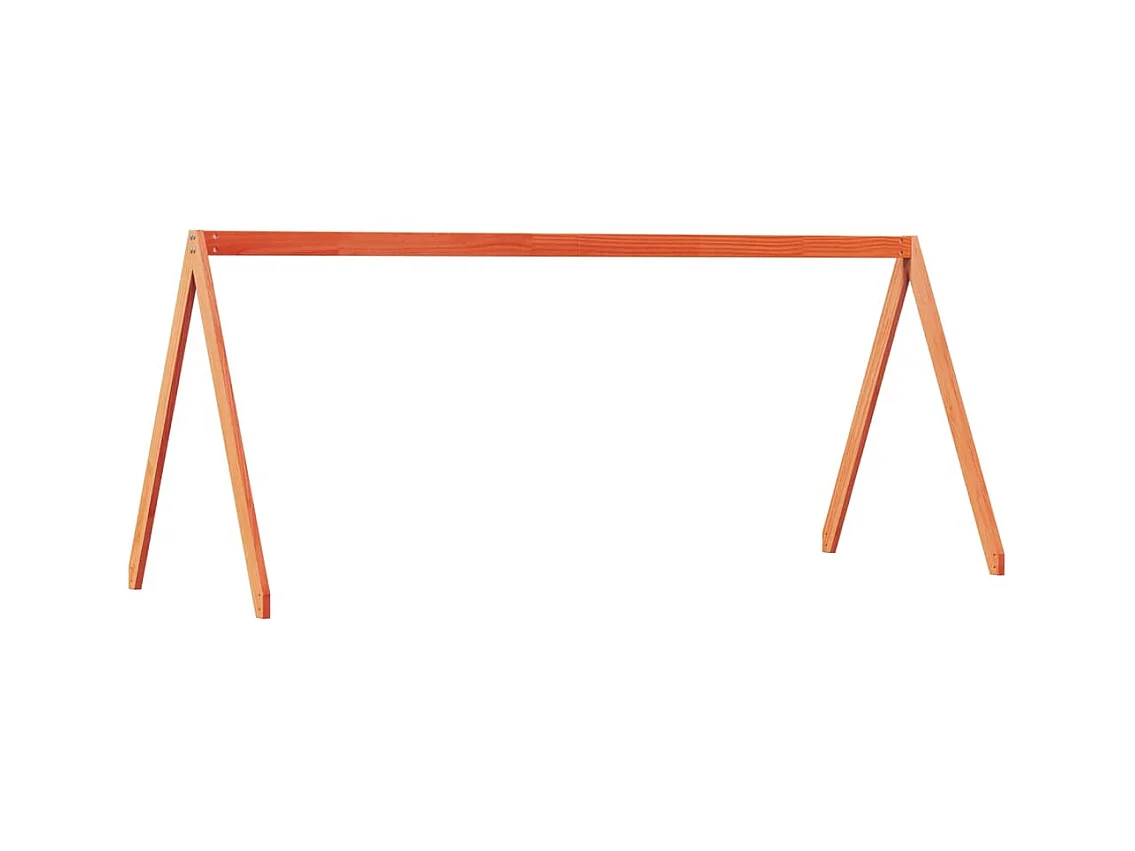 Lit superposé avec toit cire marron 75x190cm bois massif de pin