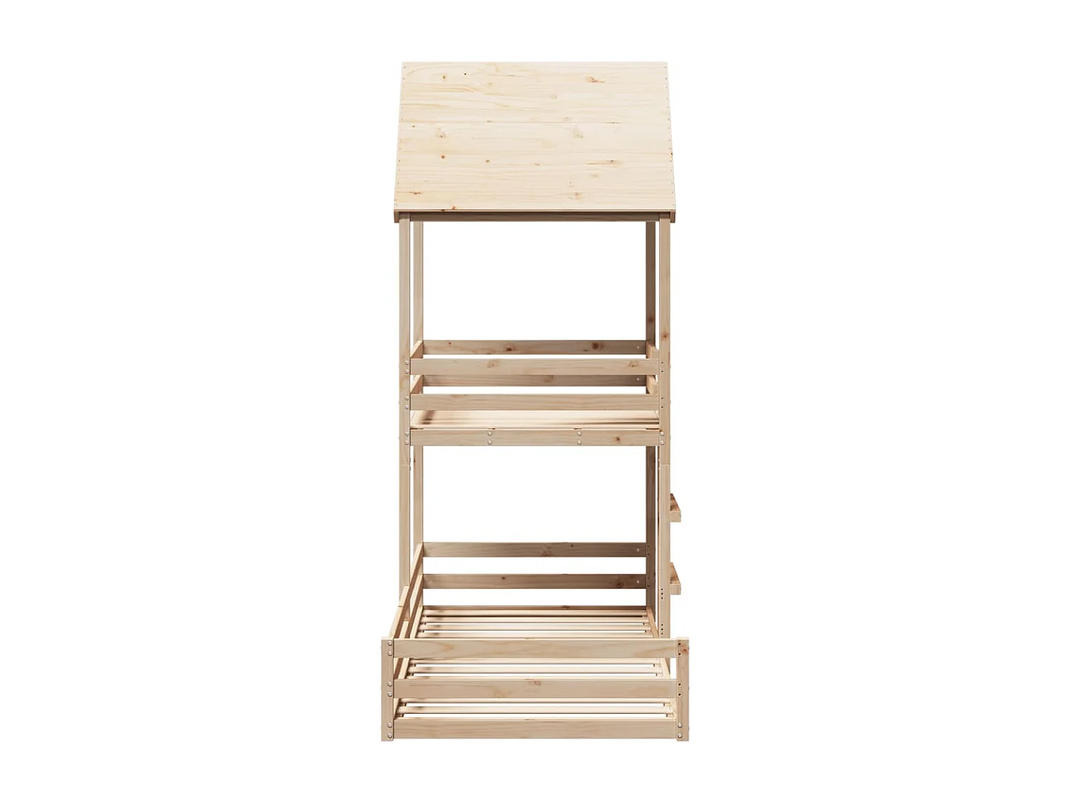 Lit superposé avec toit 90x190 cm bois massif de pin