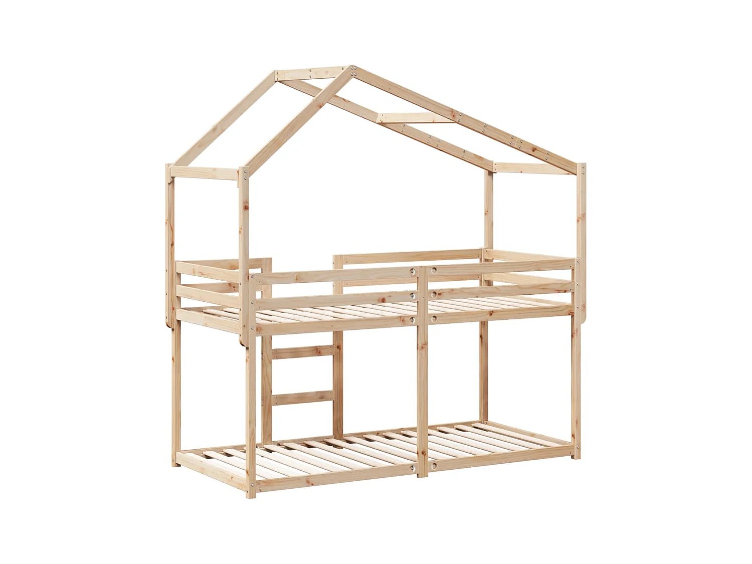 Stapelbedframe zonder matras massief grenenhout 90x200 cm