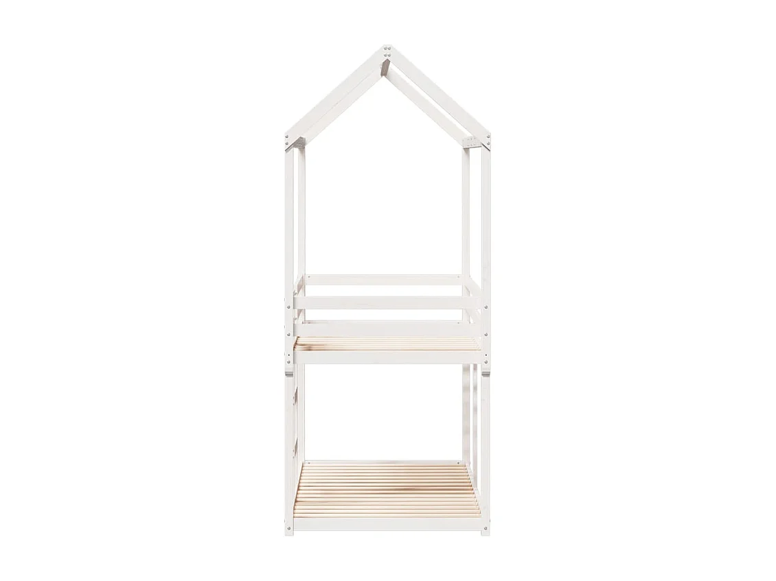 Lit superposé avec toit blanc 80x200 cm bois massif de pin