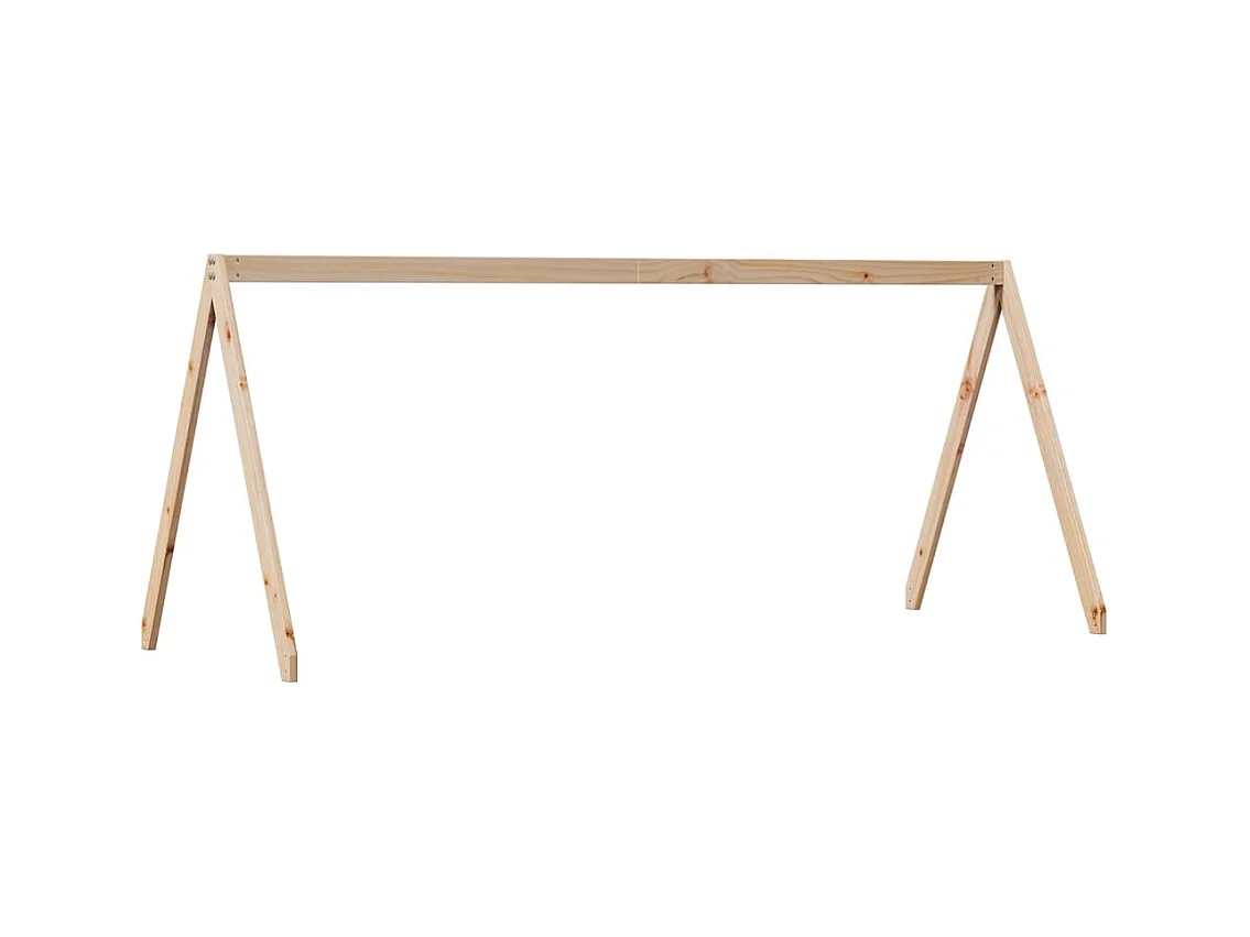 Lit superposé et échelle et toit 90x200 cm bois de pin massif