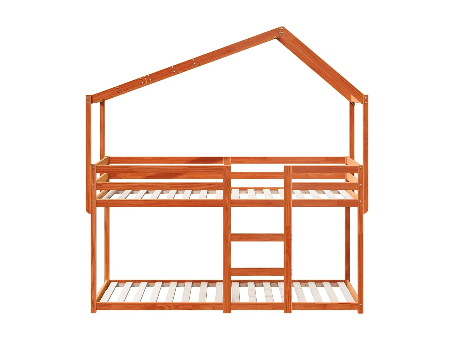 Lit superposé avec toit cire marron 90x190cm bois massif de pin