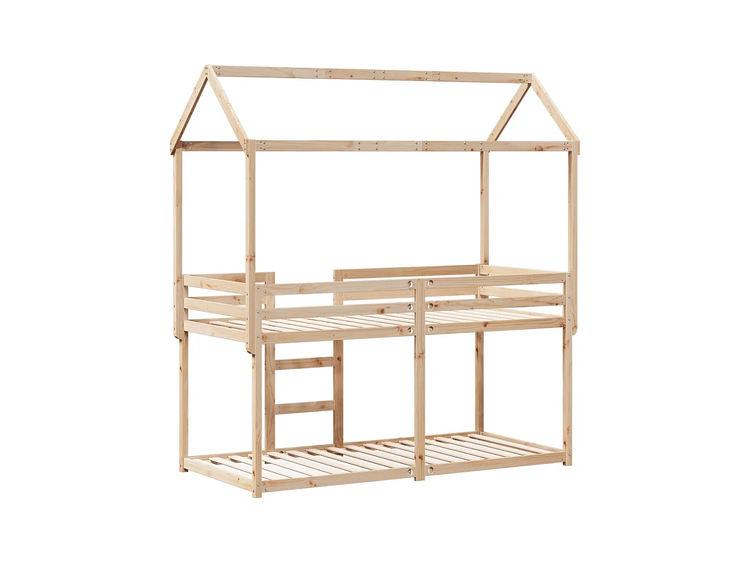 Lit superposé avec toit 90x200 cm bois de pin massif