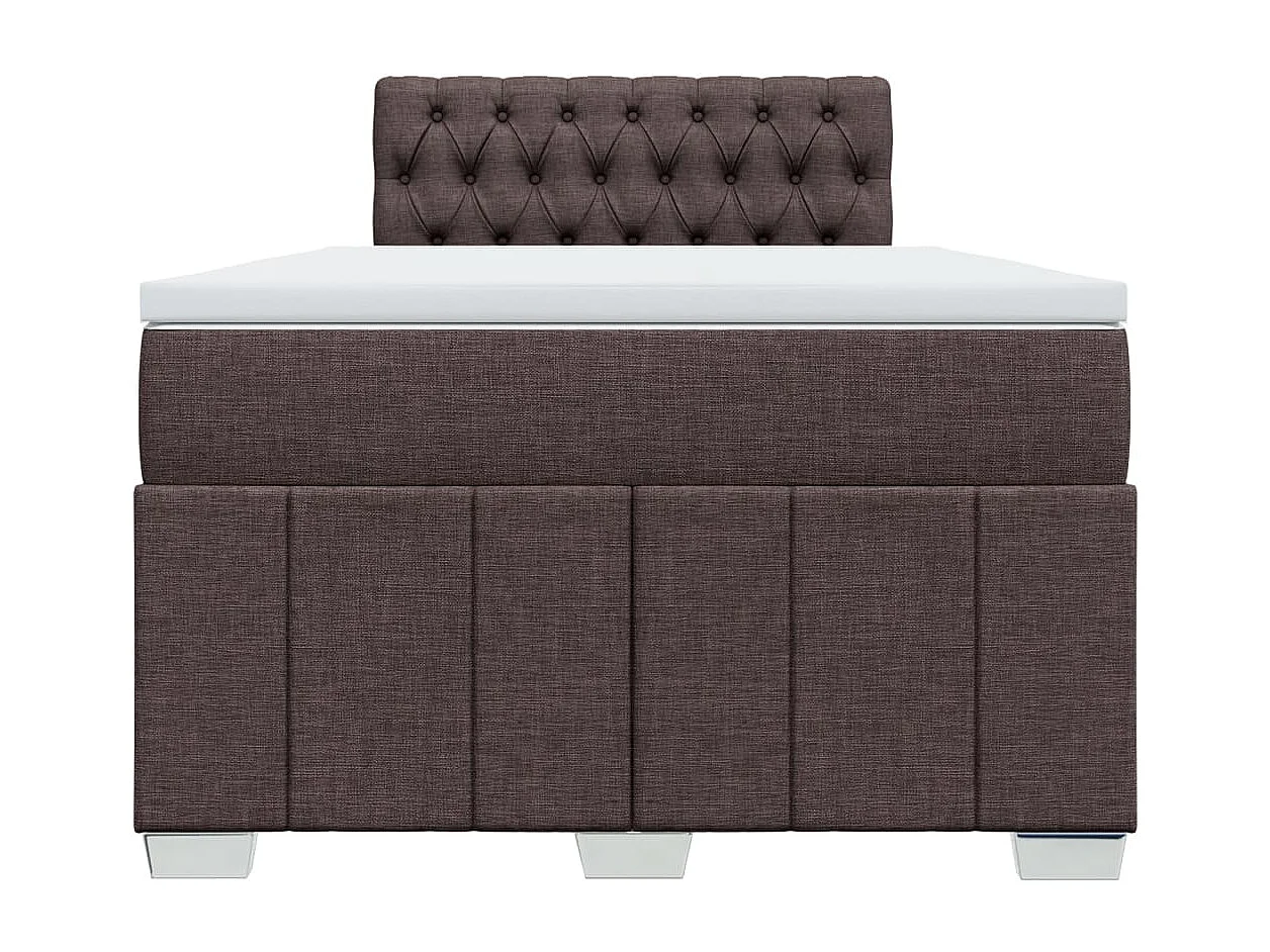 Cama boxspring com colchão 120x190 cm tecido castanho-escuro