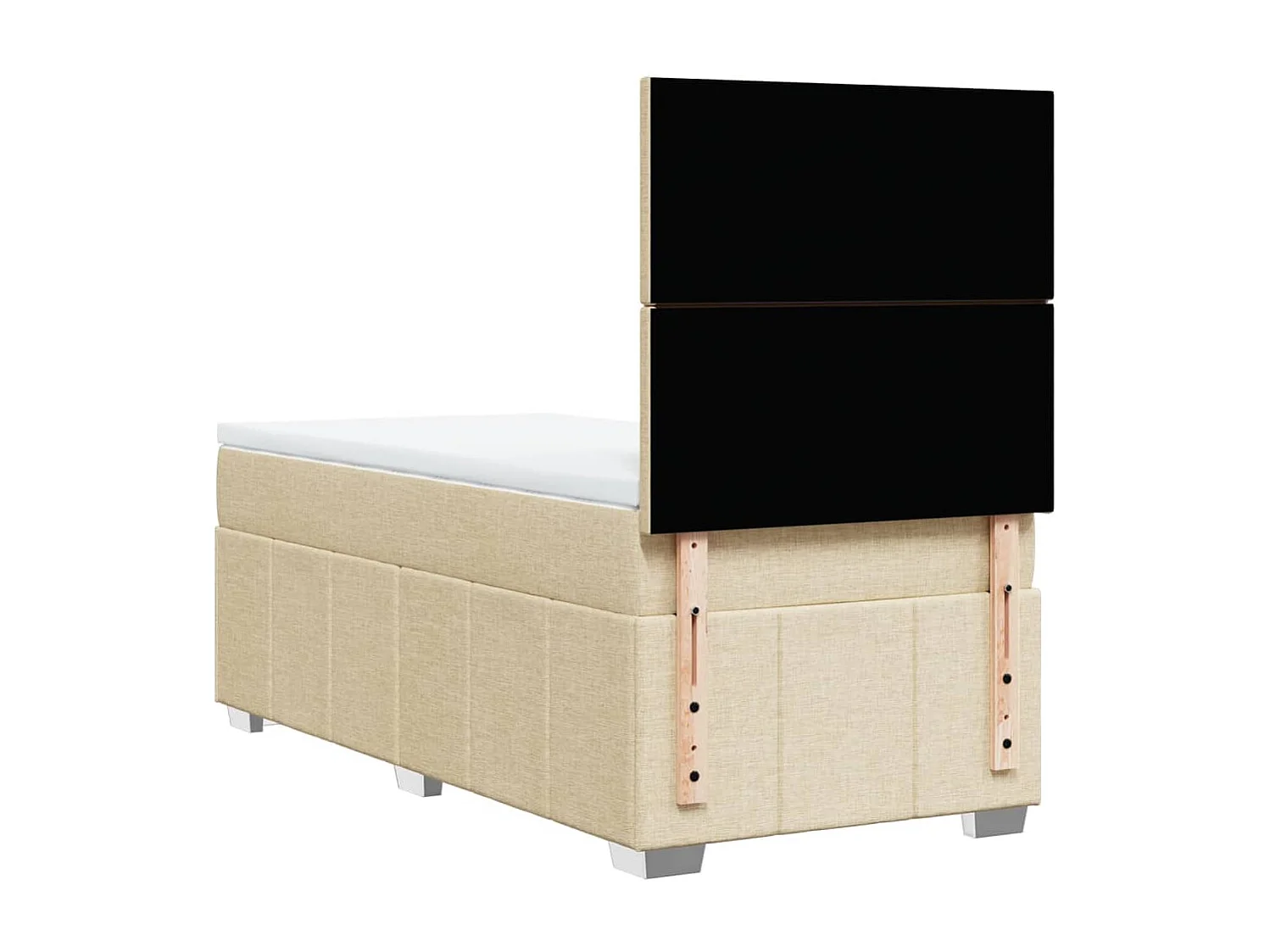 Sommier à lattes de lit avec matelas Crème 90x200 cm Tissu