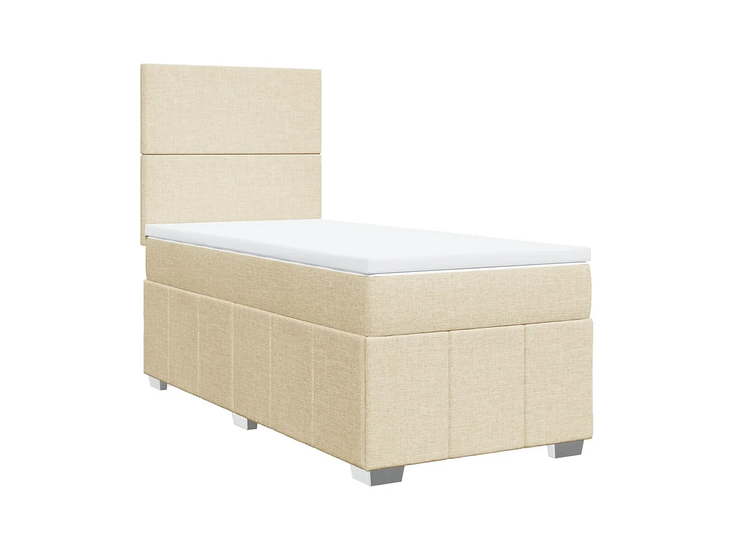 Sommier à lattes de lit avec matelas Crème 90x200 cm Tissu