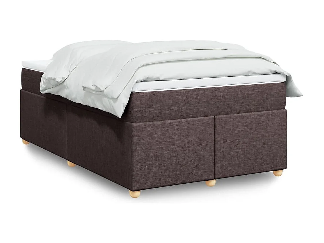 Boxspring met matras stof donkerbruin 120x190 cm