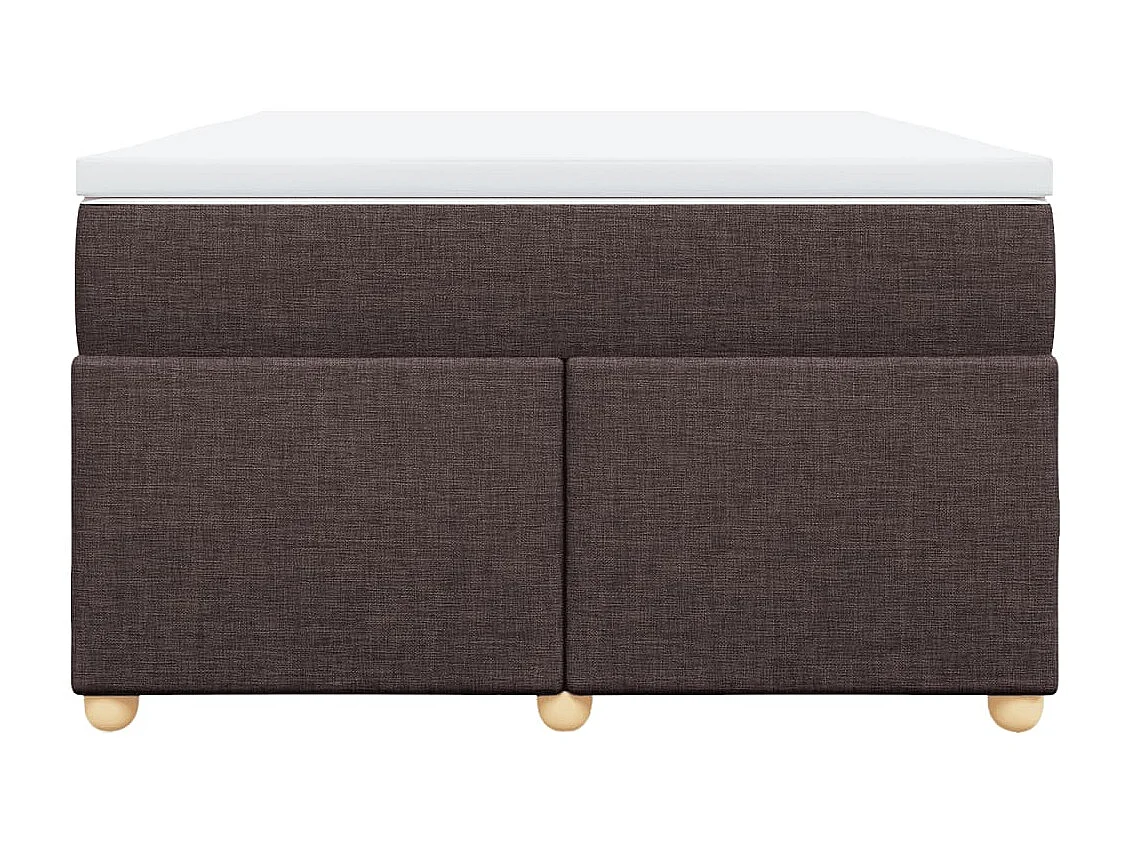 Boxspring met matras stof donkerbruin 120x190 cm