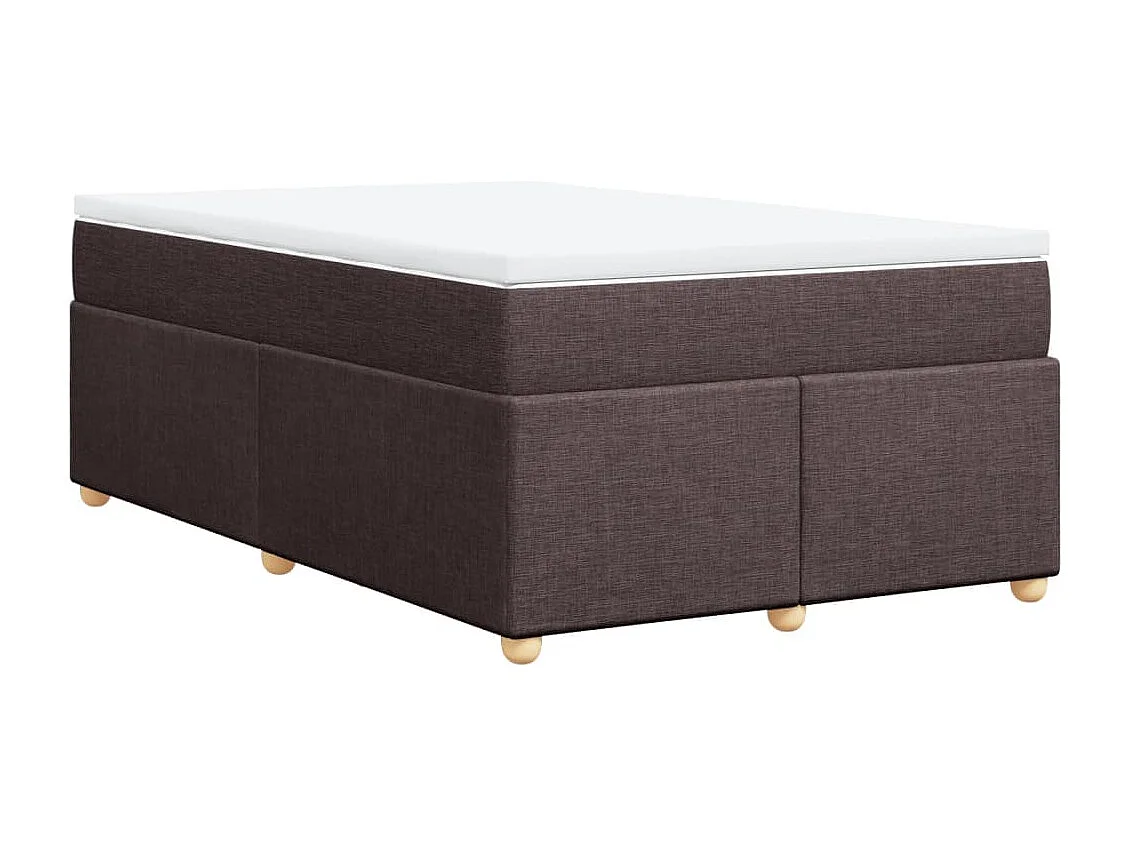 Sommier à lattes de lit et matelas marron foncé 120x190cm tissu