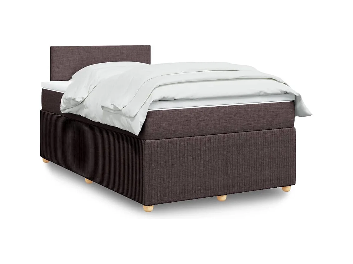 Sommier à lattes de lit et matelas marron foncé 120x190cm tissu