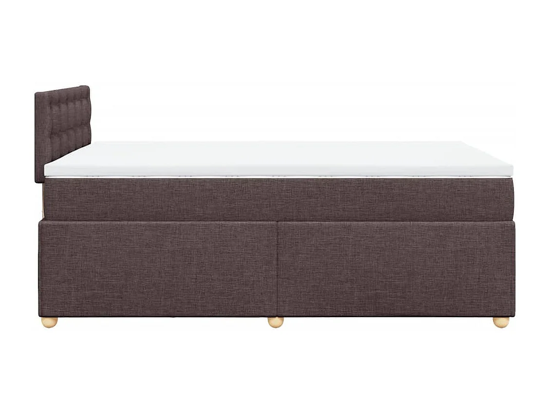 Cama box spring con colchón tela marrón oscuro 120x190 cm