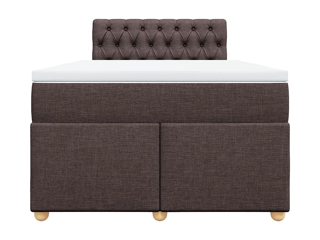 Sommier à lattes de lit et matelas marron foncé 120x190cm tissu