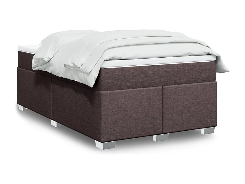 Cama boxspring com colchão 120x190 cm tecido castanho-escuro