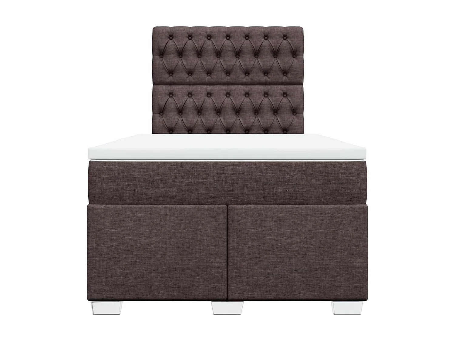 Cama box spring con colchón tela marrón oscuro 120x190 cm