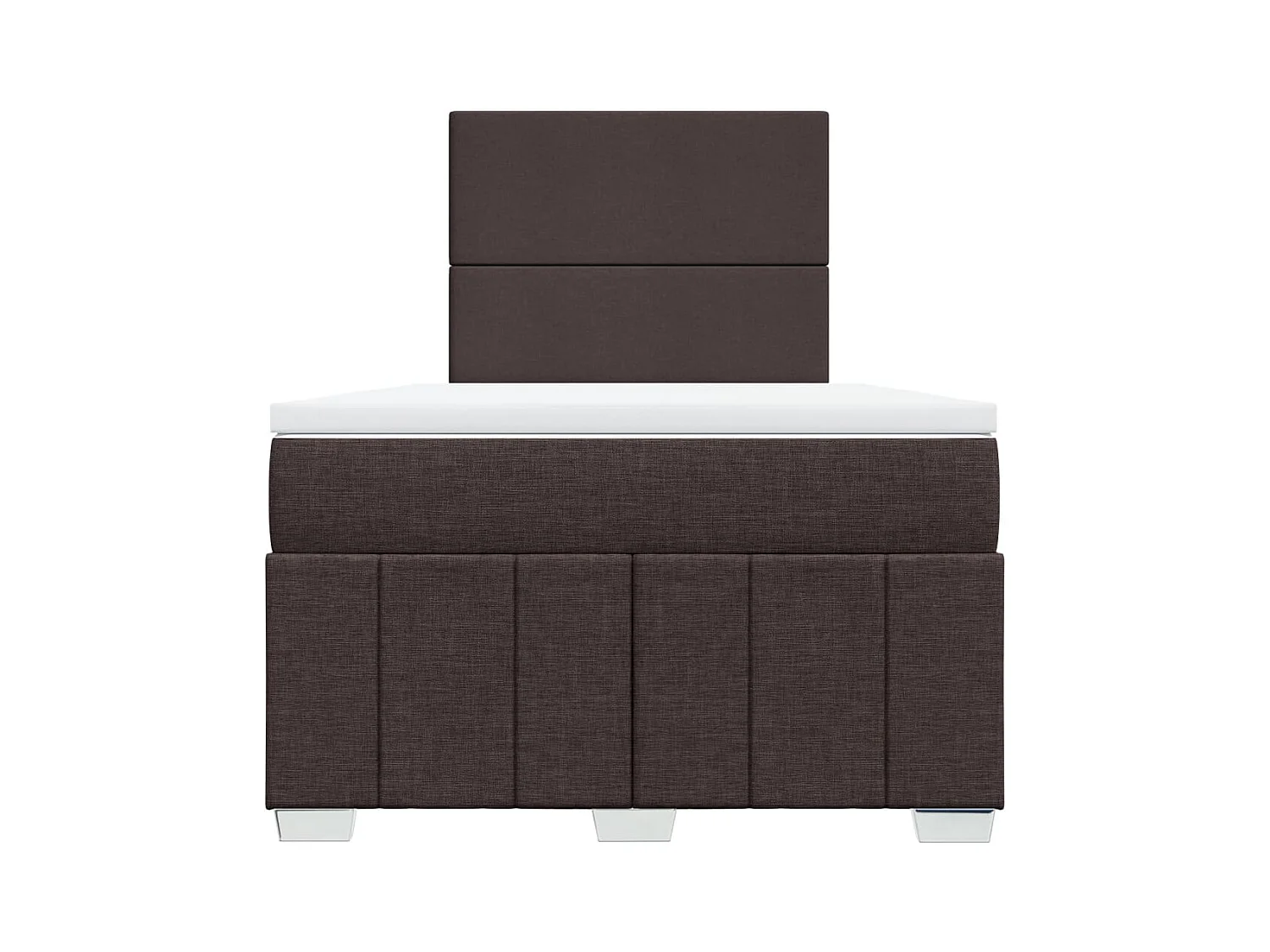 Cama boxspring com colchão 120x190 cm tecido castanho-escuro