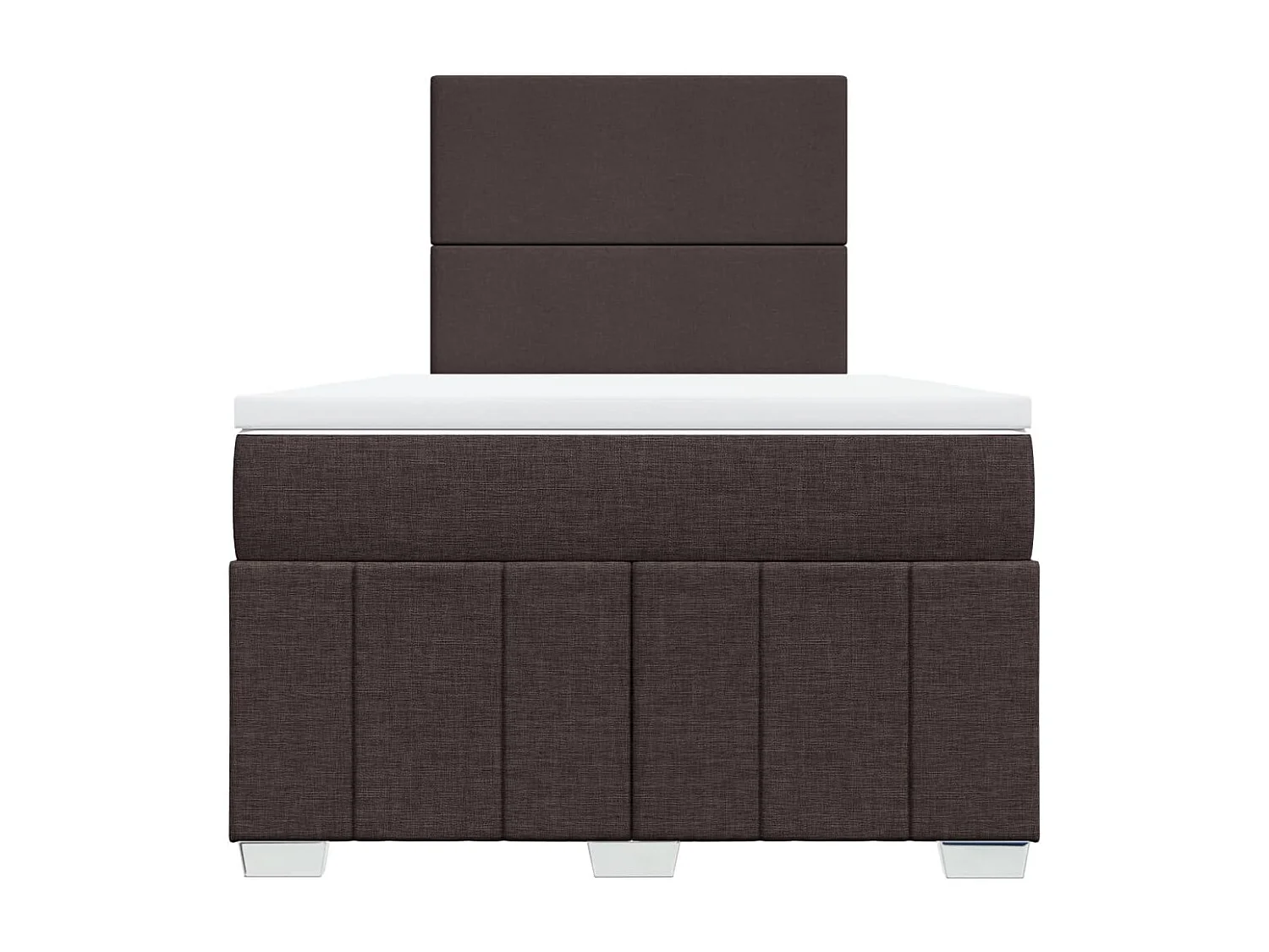 Cama box spring con colchón tela marrón oscuro 120x190 cm
