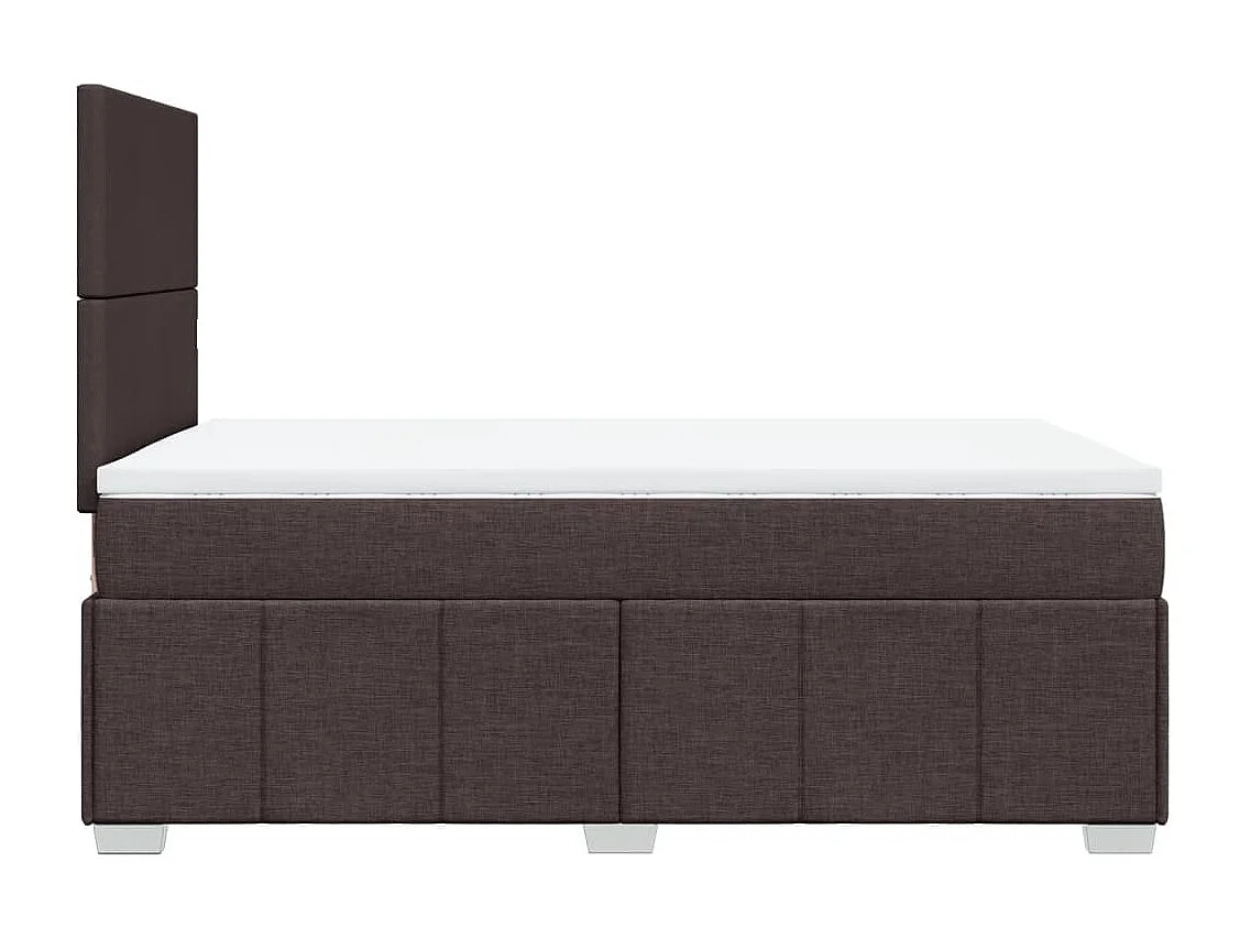Cama box spring con colchón tela marrón oscuro 120x190 cm