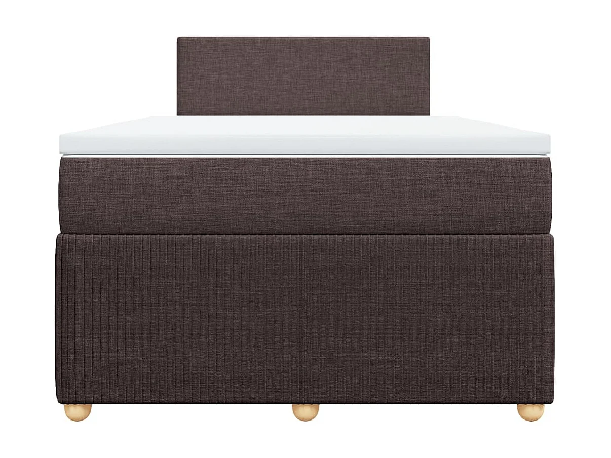 Sommier à lattes de lit et matelas marron foncé 120x190cm tissu