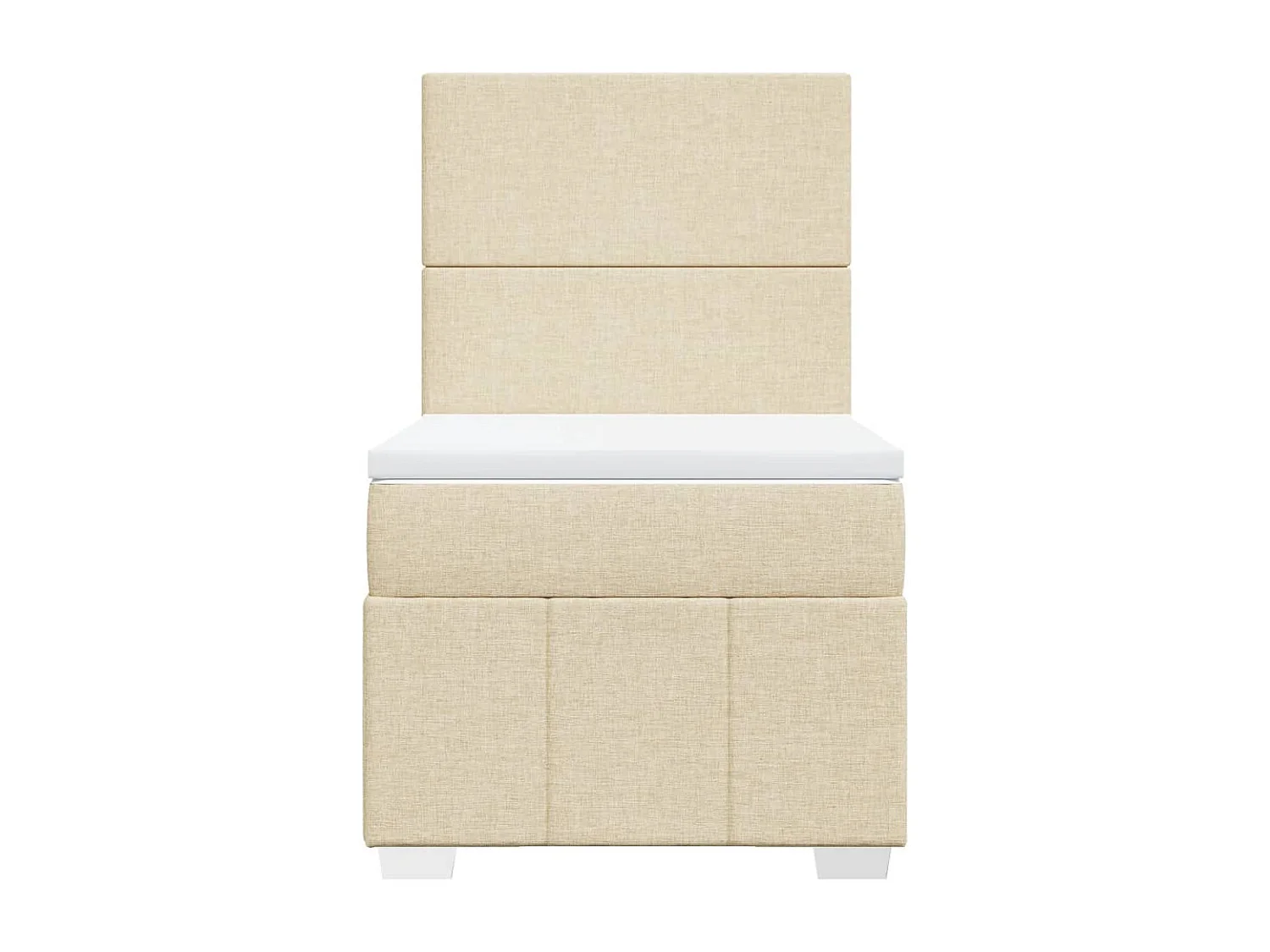 Sommier à lattes de lit avec matelas Crème 90x200 cm Tissu